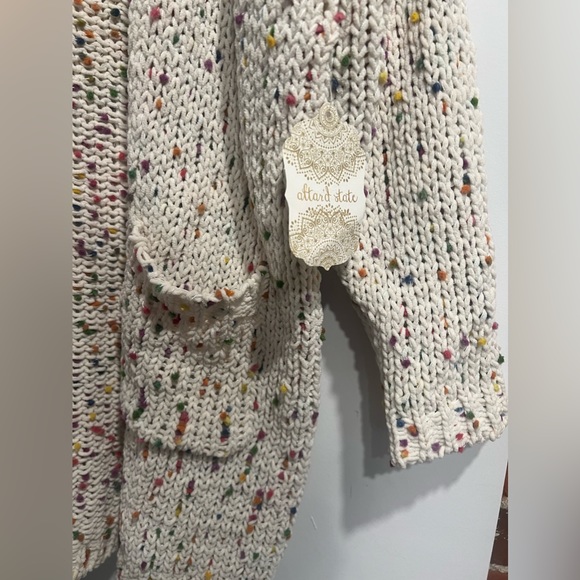 NWT Altar’d state knit sweater, xs, cream & rainbow polka dots 🌈 - Picture 4 of 6